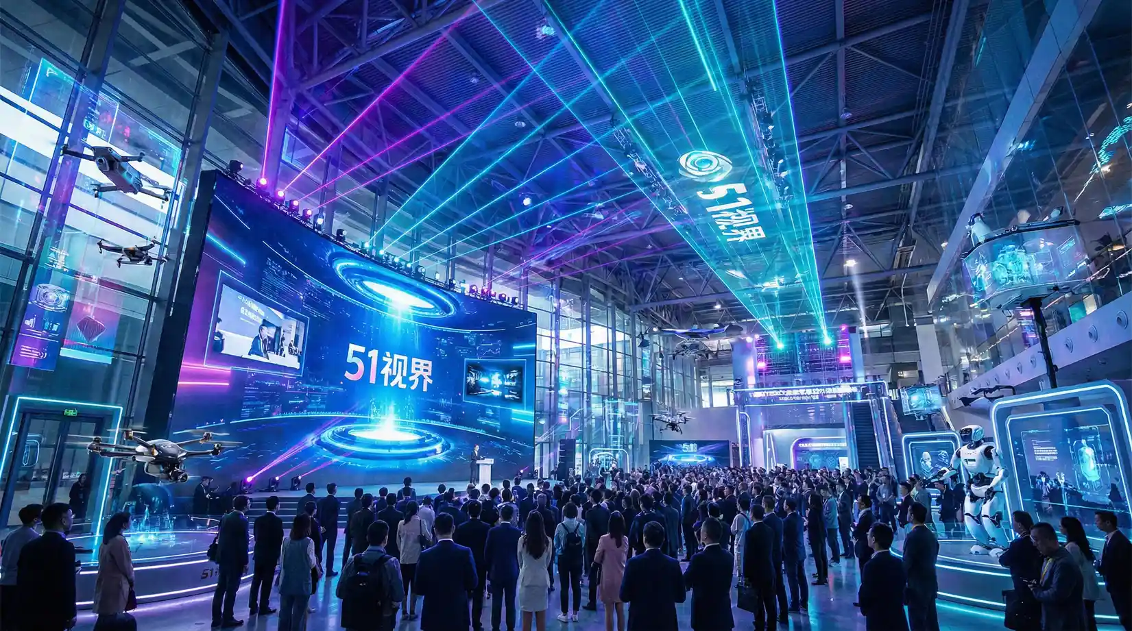 科技展览会现场 - 51短视频 综合报道