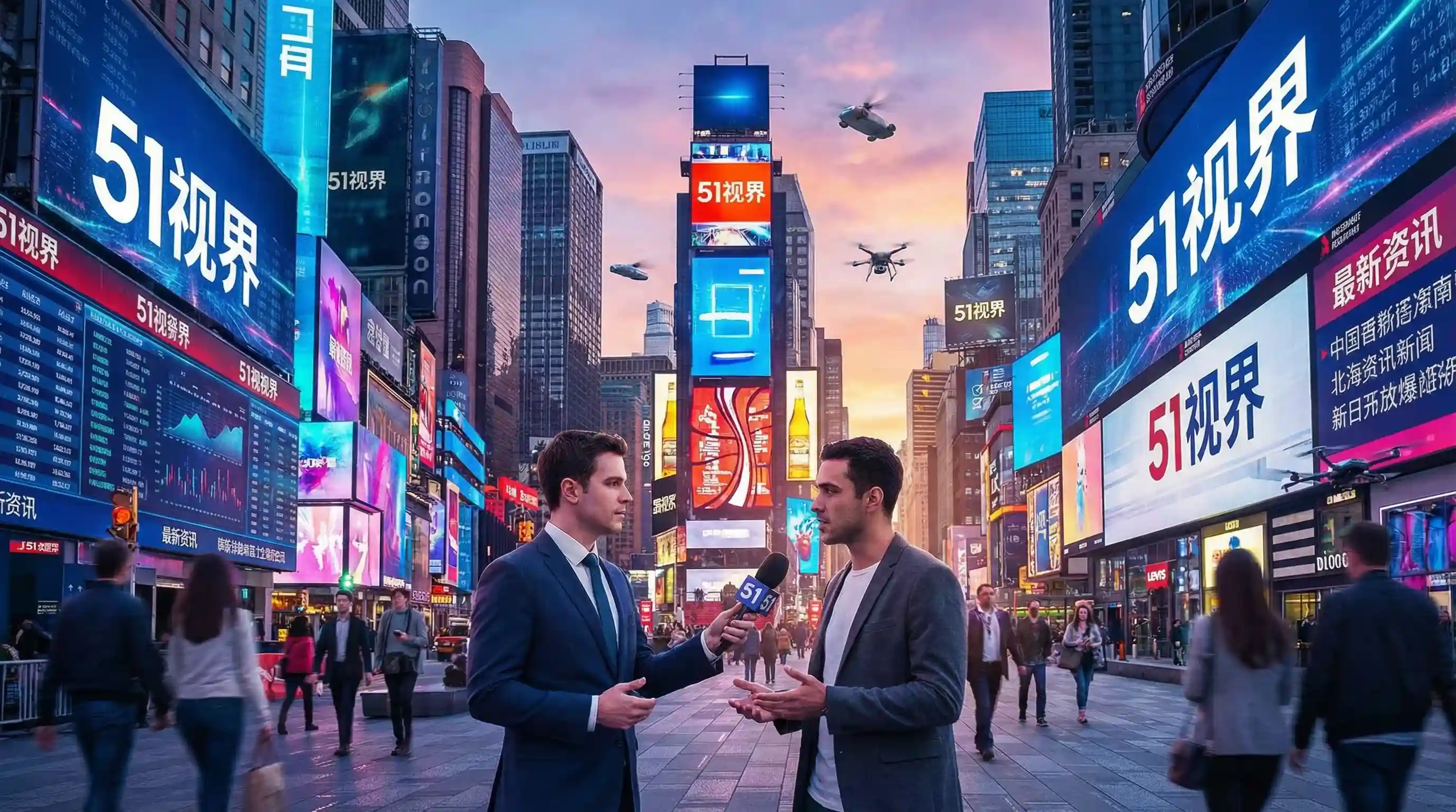 城市街头采访现场 - 51短视频 民生报道